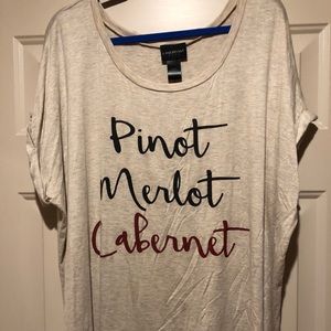 Cute NWOT Women’s Plus Size Wine Themed Shirt